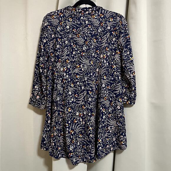 Anthropologie Maeve Floral Tie-Neck Swing Blouse - Picture 3 of 5